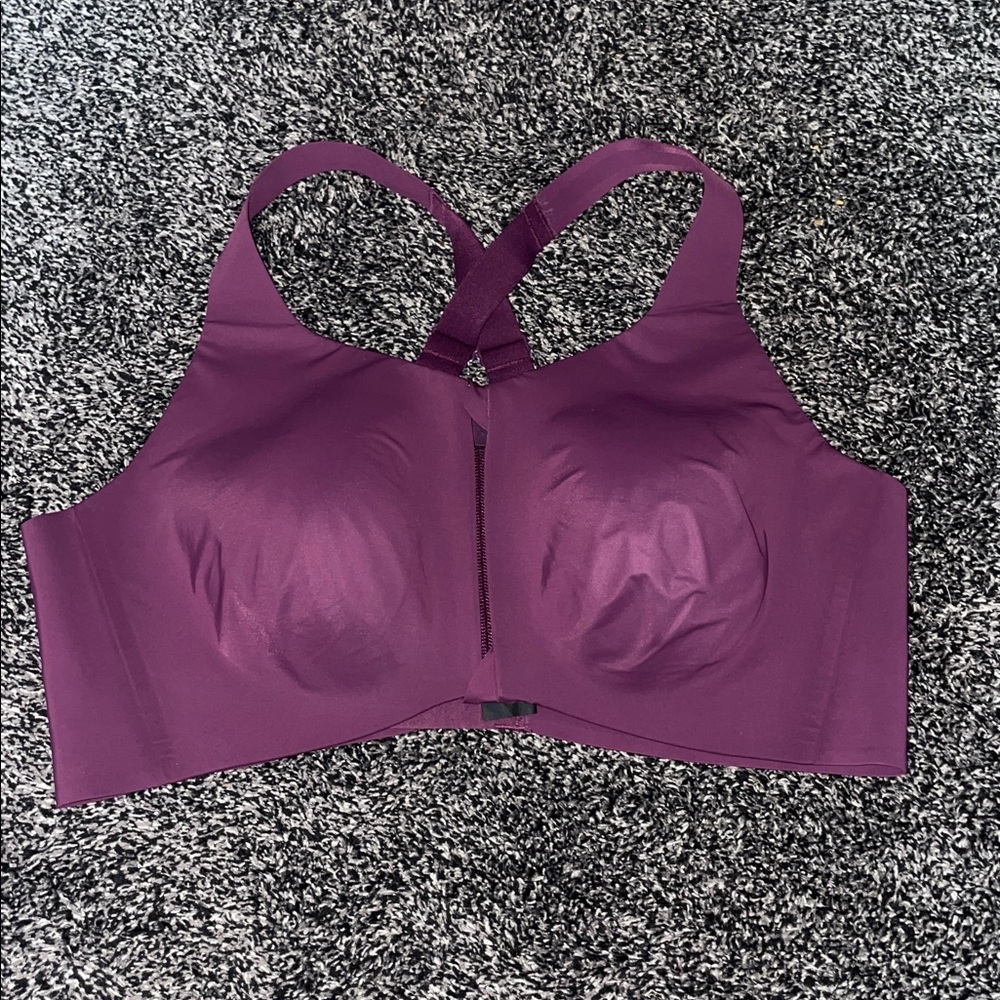 Knix Catalyst Size 8 Front Zip Deep Purple Amethyst Comfort Sports Bra XXL